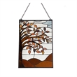 Chloe Lighting Autumnal Floral Glass & Metal Window Panel in Brown/Black