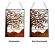 Chloe Lighting Autumnal Floral Glass & Metal Window Panel in Brown/Black