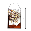 Chloe Lighting Autumnal Floral Glass & Metal Window Panel in Brown/Black