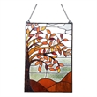 Chloe Lighting Autumnal Floral Glass & Metal Window Panel in Brown/Black