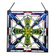 Chloe Lighting Aylmer Mission Glass & Metal Window Panel in Multi-Color