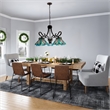 Chloe Lighting Innes Mission 5-Light Glass Large Chandelier in Bronze/Blue
