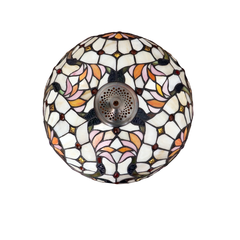 Chloe Lighting Claire Victorian 2-Light Glass/Metal Table Lamp in Multi-Color