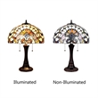 Chloe Lighting Claire Victorian 2-Light Glass/Metal Table Lamp in Multi-Color