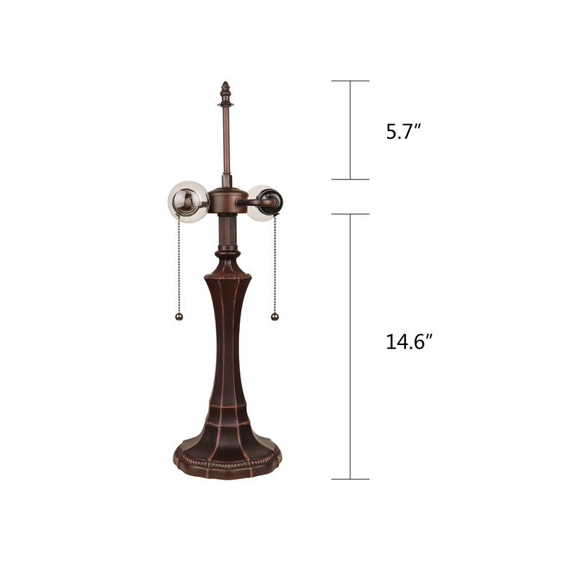 Chloe Lighting Claire Victorian 2-Light Glass/Metal Table Lamp in Multi-Color