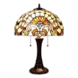 Chloe Lighting Claire Victorian 2-Light Glass/Metal Table Lamp in Multi-Color