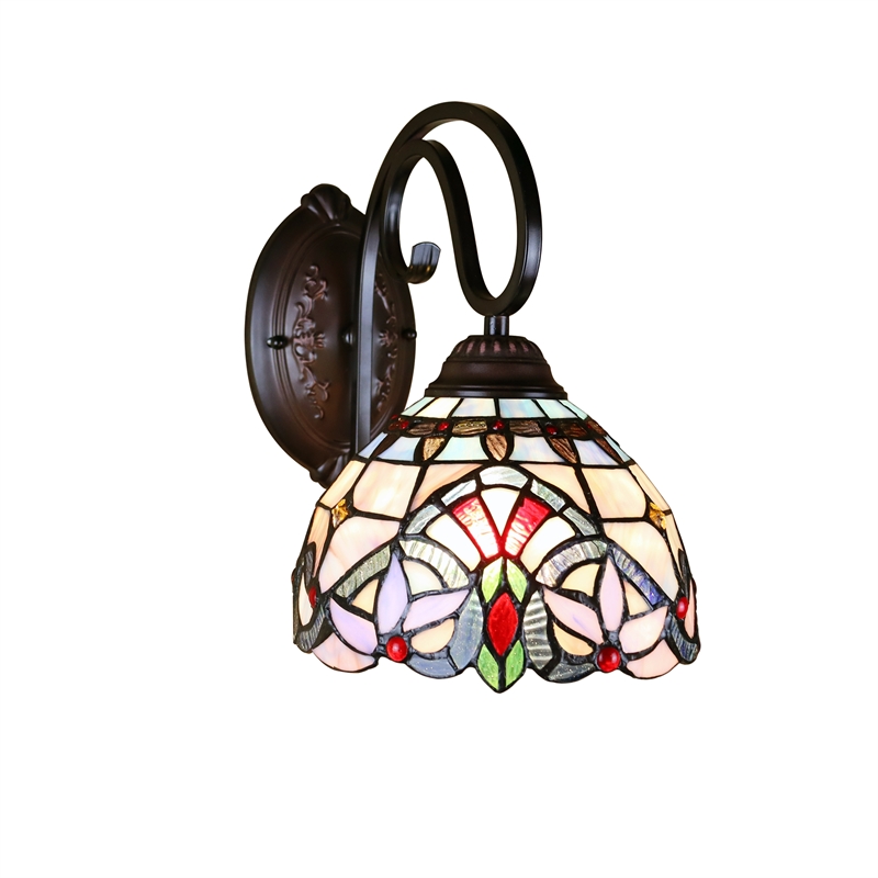 Chloe Lighting Grenville Victorian 1-Light Glass Wall Sconce in Blackish Bronze