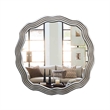 Chloe Lighting Reflection Contemporary Round Glass Wall Mirror in Silver