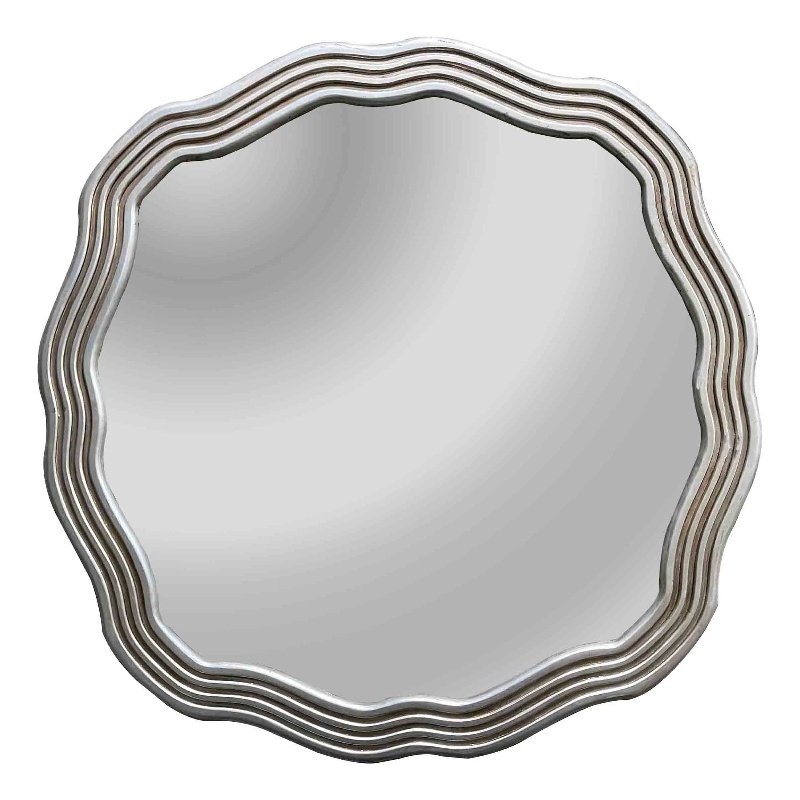 Chloe Lighting Reflection Contemporary Round Glass Wall Mirror in Silver