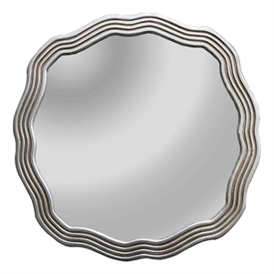Chloe Lighting Reflection Contemporary Round Glass Wall Mirror in Silver