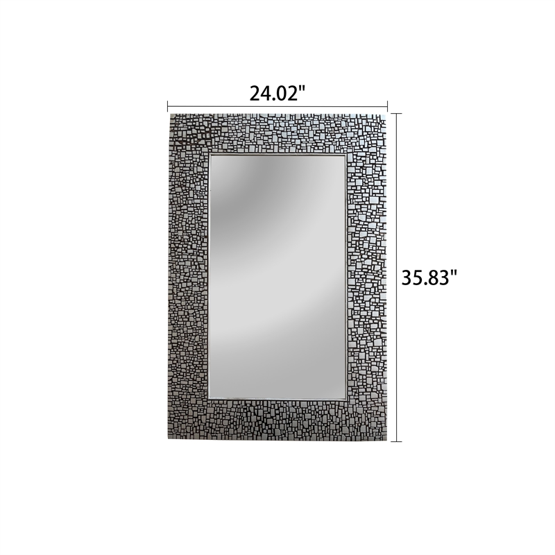 Chloe Lighting Reflection Contemporary Rectangle Glass Wall Mirror in Silver