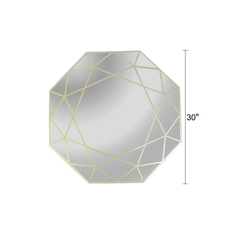 Chloe Lighting Reflection Contemporary Octagon Glass Wall Mirror in Gold
