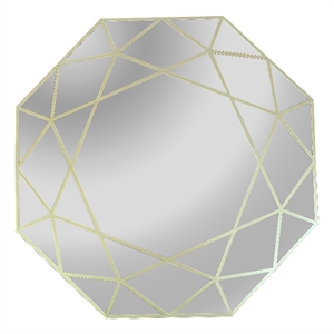 Chloe Lighting Reflection Contemporary Octagon Glass Wall Mirror in Gold