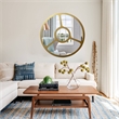 Chloe Lighting Reflection Contemporary Round Glass Wall Mirror in Gold