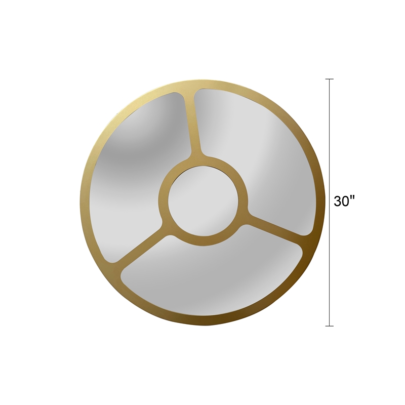 Chloe Lighting Reflection Contemporary Round Glass Wall Mirror in Gold