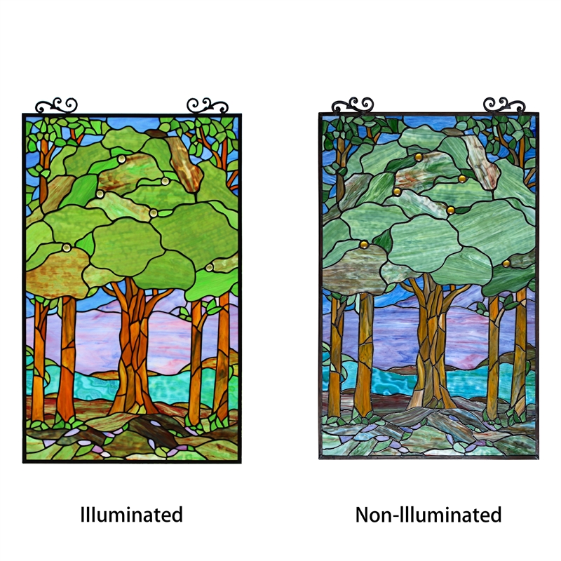Chloe Lighting Summer Glass Verical Hanging Window Panel in Multi-Color