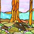 Chloe Lighting Summer Glass Verical Hanging Window Panel in Multi-Color