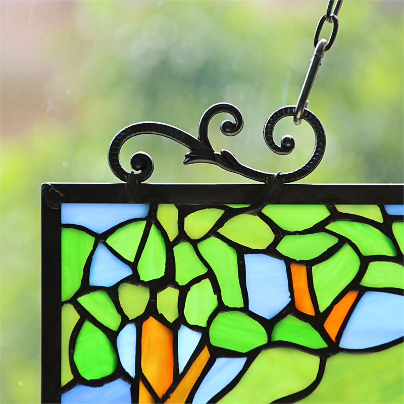 Chloe Lighting Summer Glass Verical Hanging Window Panel in Multi-Color