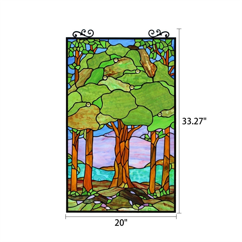 Chloe Lighting Summer Glass Verical Hanging Window Panel in Multi-Color