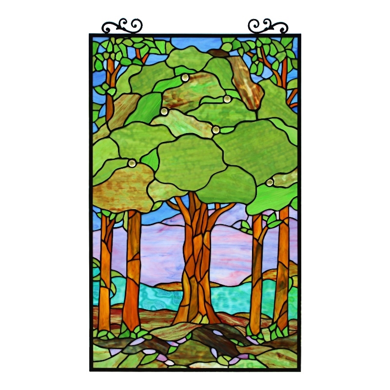 Chloe Lighting Summer Glass Verical Hanging Window Panel in Multi-Color