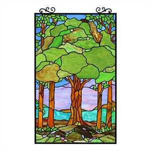 Chloe Lighting Summer Glass Verical Hanging Window Panel in Multi-Color