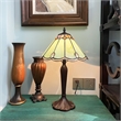 Chloe Lighting Remy Victorian 1-Light Glass Window Panel in Dark Bronze/Green
