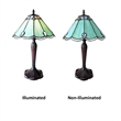 Chloe Lighting Remy Victorian 1-Light Glass Window Panel in Dark Bronze/Green