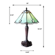 Chloe Lighting Remy Victorian 1-Light Glass Window Panel in Dark Bronze/Green