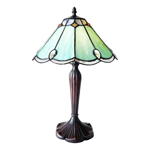 Chloe Lighting Remy Victorian 1-Light Glass Window Panel in Dark Bronze/Green