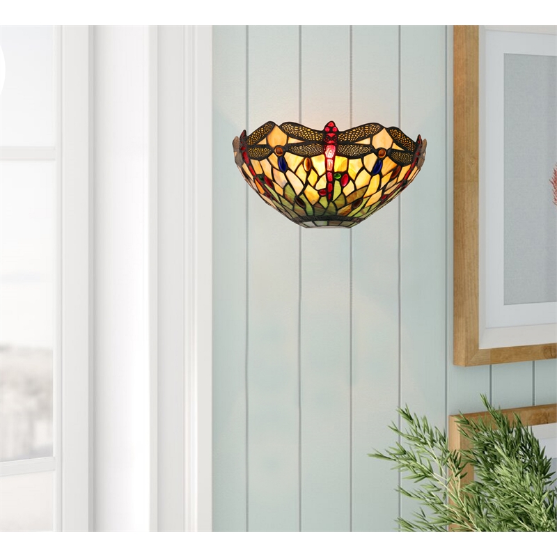Chloe Lighting Anisoptera Purity 1-Light Glass Wall Sconce in Multi-Color