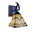 Chloe Lighting Kinsey Mission 1-Light Glass Wall Sconce in Multi-Color