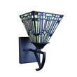 Chloe Lighting Kinsey Mission 1-Light Glass Wall Sconce in Multi-Color