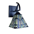 Chloe Lighting Kinsey Mission 1-Light Glass Wall Sconce in Multi-Color