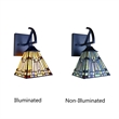 Chloe Lighting Kinsey Mission 1-Light Glass Wall Sconce in Multi-Color
