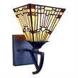 Chloe Lighting Kinsey Mission 1-Light Glass Wall Sconce in Multi-Color