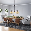 Chloe Lighting Kinsey Mission 5-Light Glass Large Chandelier in Multi-Color