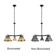 Chloe Lighting Kinsey Mission 5-Light Glass Large Chandelier in Multi-Color
