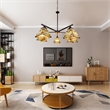 Chloe Lighting Kinsey Mission 5-Light Glass Large Chandelier in Multi-Color