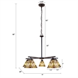 Chloe Lighting Kinsey Mission 5-Light Glass Large Chandelier in Multi-Color
