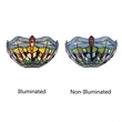 Chloe Lighting Empress Dragonfly 1-Light Glass/Metal Wall Sconce in Multi-Color