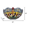 Chloe Lighting Empress Dragonfly 1-Light Glass/Metal Wall Sconce in Multi-Color
