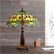 Chloe Lighting Empress Dragonfly 2-Light Glass Table Lamp in Multi-Color