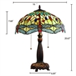 Chloe Lighting Empress Dragonfly 2-Light Glass Table Lamp in Multi-Color