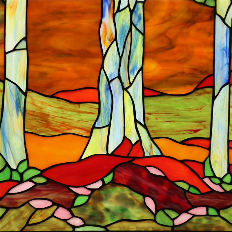Chloe Lighting Autumn Glass Verical Hanging Window Panel in Multi-Color