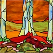 Chloe Lighting Autumn Glass Verical Hanging Window Panel in Multi-Color