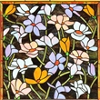 Chloe Lighting Autumn Floral Square Glass Window Panel in Multi-Color