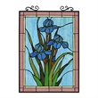 Chloe Lighting Blue Iris Floral Glass Verical Window Panel in Multi-Color