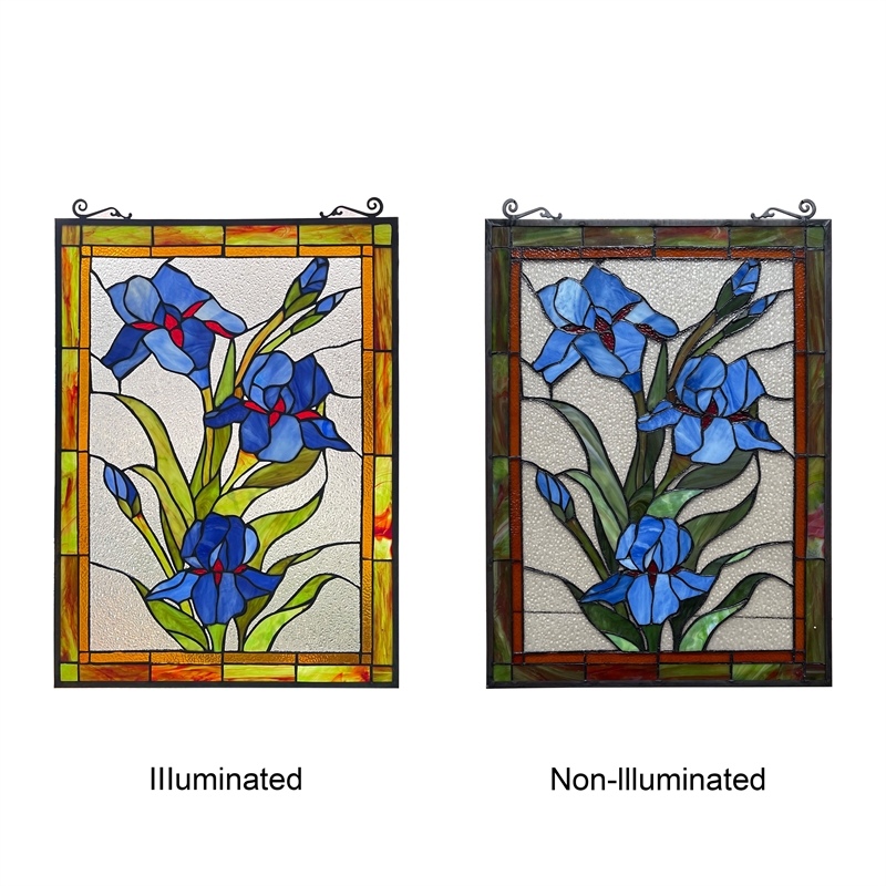 Chloe Lighting Blue Scarlett Glass Verical Window Panel in Multi-Color
