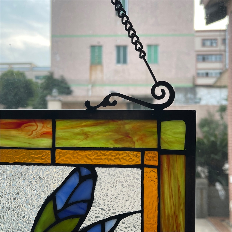 Chloe Lighting Blue Scarlett Glass Verical Window Panel in Multi-Color