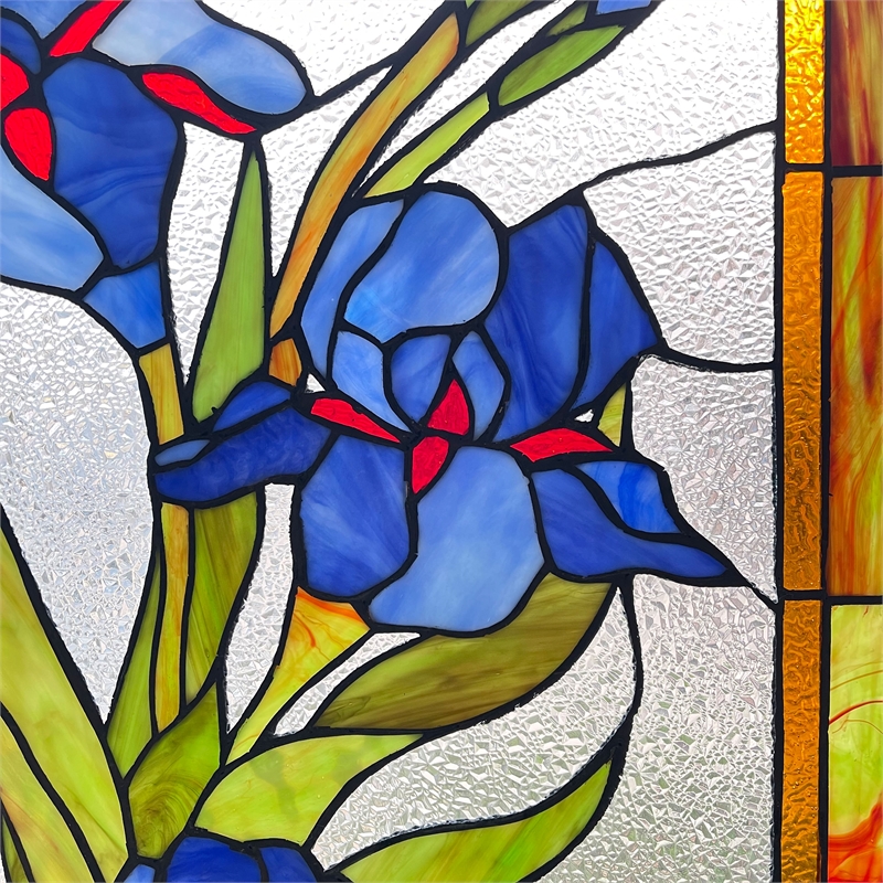 Chloe Lighting Blue Scarlett Glass Verical Window Panel in Multi-Color